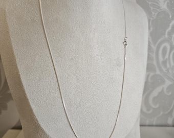 9ct White Gold Diamond Cut 0.5mm Curb Chain Necklace 18" Inches Vintage Fine Chain 1.05 grams