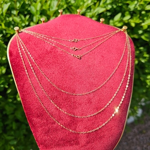 Collier fine chaîne en or massif jaune 9 carats taille diamant véritable 16 po, 18 po, 20 po 9 carats 1,2 mm de large
