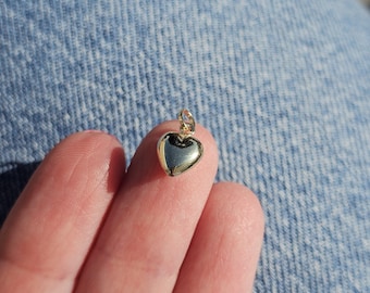 Modern Era 9ct Yellow Gold Puffy Heart Charm - 9k Puffed Pendants