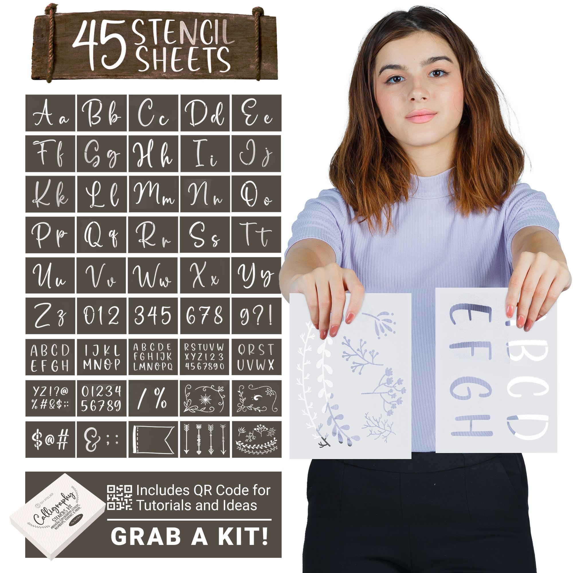 Large Alphabet Stencil Set