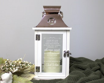 Loss of Loved One Memorial Lantern | Memorial Lantern Gift | Walk Beside Us Everyday Sympathy Lantern | Remembrance Lantern | Candle Lantern