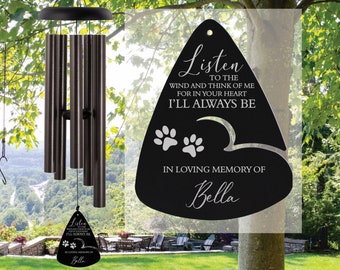 Dog Memorial Gift | Pet Memorial Wind Chime | Pet Loss Gifts for Dog | Pet Listen to the Wind Chime | Personalized Dog Memorial Wind Chime