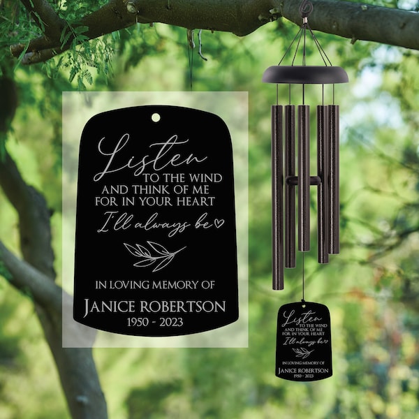 Listen to the Wind Chime | In Memory Of Wind Chime Gift | Listen to the Wind Memorial Wind Chime | Sympathy Gift | In Your Heart Memorial