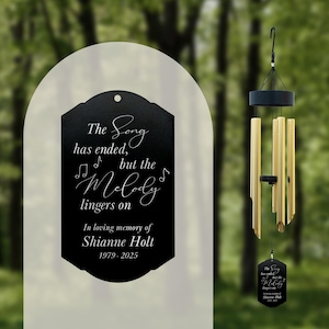 Music Lover Memorial Wind Chime | Song Sympathy Wind Chime Gift | Music Note Memorial Wind Chime | Melody Lives On Remembrance