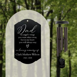 Loss of Father Wind Chime | In Memory Of Dad Gift | Memorial Wind Chime | Dad Memorial Gift | Dad Angel Memorial Gift | Loss of Dad Gift