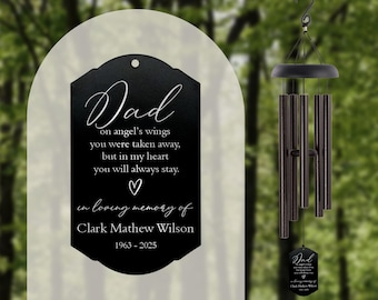 Loss of Father Wind Chime | In Memory Of Dad Gift | Memorial Wind Chime | Dad Memorial Gift | Dad Angel Memorial Gift | Loss of Dad Gift