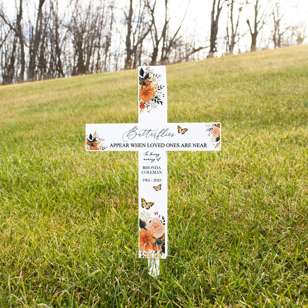 Butterflies Appear Memorial Cemetery Decoration Angels Are Near
