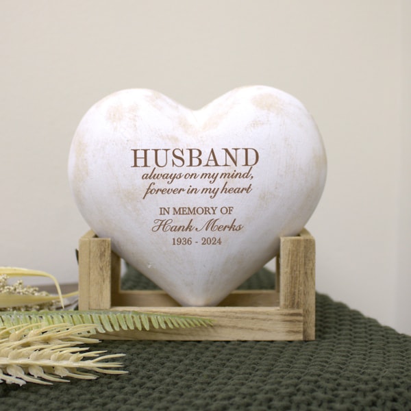 Memorial Gift for Loss of Husband | Husband Forever In Hearts Sympathy Gift | Husband Memorial Gift | Husband On My Mind Bereavement Gift