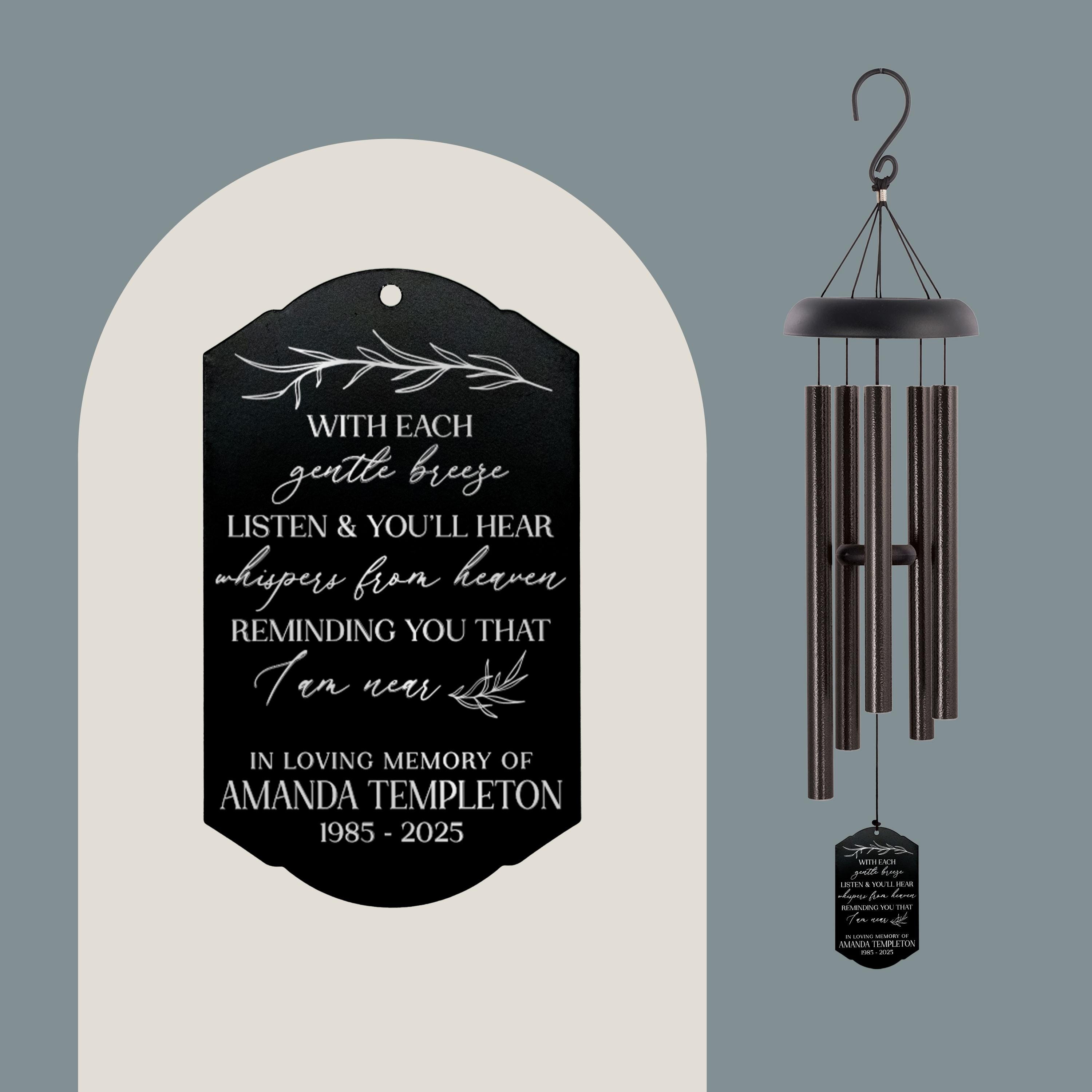 BANBERRY DESIGNS - Campanelli A Vento Commemorativi Per Mamma, Con Cuore E Scritta "Perché Qualcuno Che Amiamo è In Cielo", Circa 53 Cm, Regalo Cordoglio