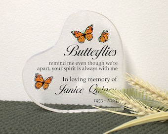 Butterflies Appear When Angels Are Near Memorial Keepsake Gift | In Memory Of Memorial | Butterfly Remembrance Gift | Memorial Home Decor