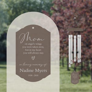 Loss of Mother Wind Chime | In Memory Of Mom Gift | Memorial Wind Chime | Mom Memorial Gift | Mom Angel Memorial Gift | Loss of Mom Gift