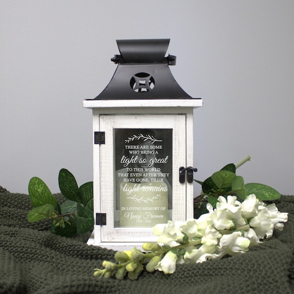 Memory Lantern for Loss of Loved One | Personalized Memorial Candle Lantern | Memorial Lantern Gift | Memorial Photo Lantern with Candle