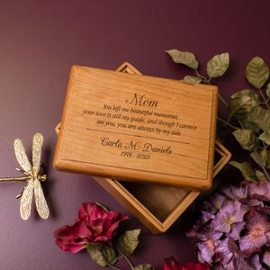 Memory Box Personalized | Beautiful Memories | Custom Memorial Box | Wooden Urn for Mom | Memorial Keepsake Box | Loss of Mother Gift