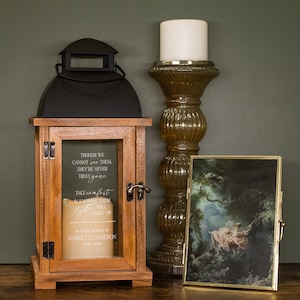 Personalized Memorial Gift | Sympathy Lantern Engraved with Name | Memorial Lantern with Candle | In Memory Of Gifts | Bereavement Gifts