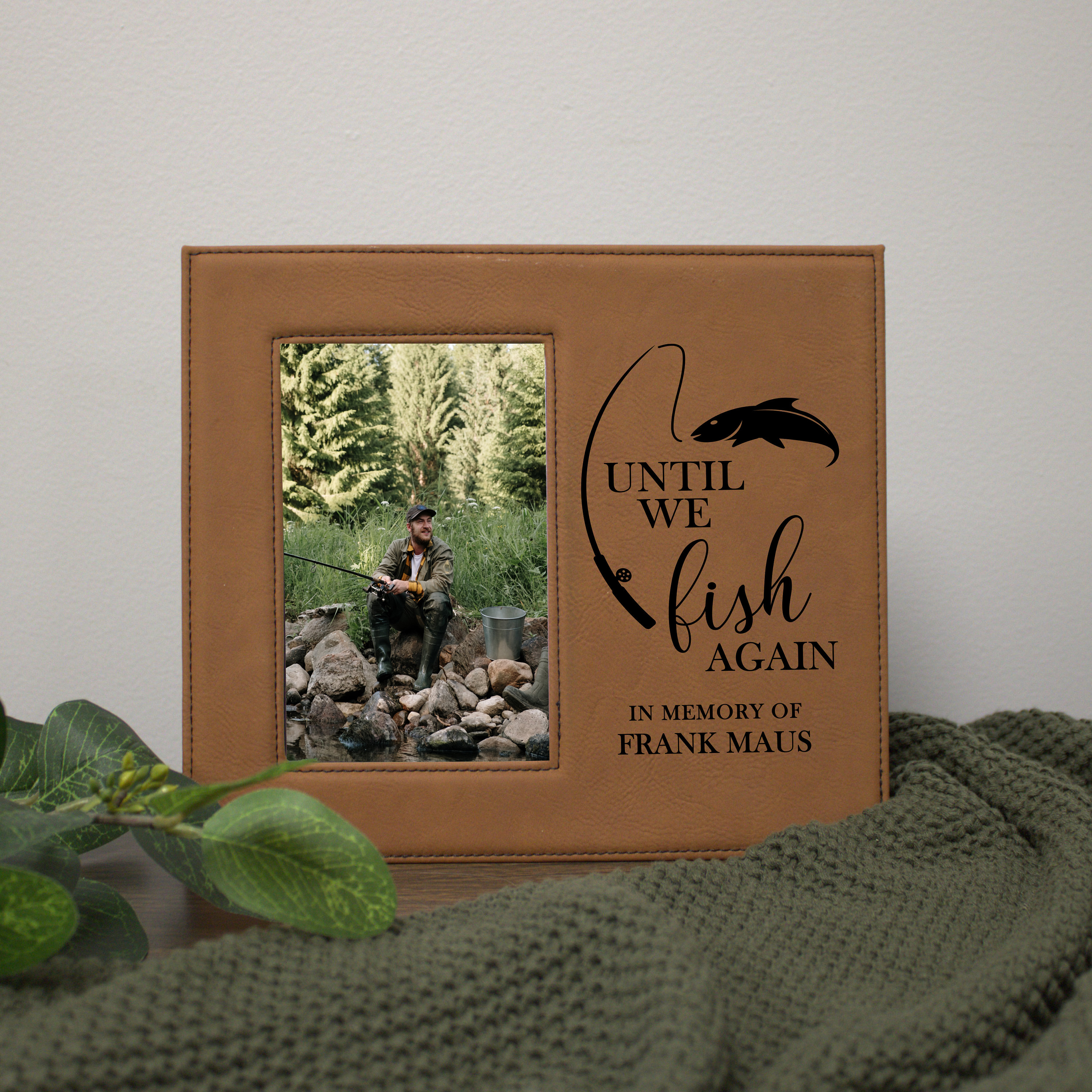 Fishing Memorial Picture Frame Personalized Fishing in Heaven Dad Memorial  Picture Frame Until We Fish Again Sympathy Gift for Grandpa 