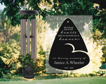 In Memory Of Wind Chime | Hold You In Heaven Sympathy Chime | In Our Hearts Memorial Gift | Angel in Heaven Sympathy Gift for Family