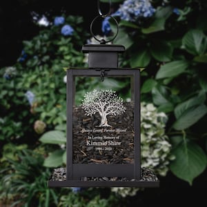 Comedero para pájaros conmemorativo "Siempre amado, siempre perdido" / Regalo de jardín conmemorativo del árbol de la vida / Regalo personalizado de duelo / Regalos conmemorativos