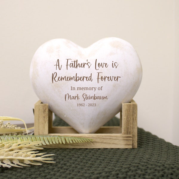 Sympathy Gift Loss of Father | Dad Memorial Gift | Personalized Dad Sympathy Heart Plaque | Dad Bereavement Gift | Loss of Dad Memorial Gift