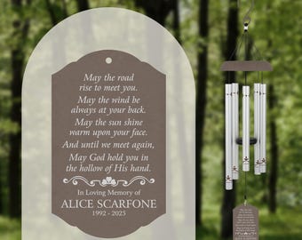 Irish Prayer Memorial Gift | Personalized Irish Blessing Sympathy Wind Chime | In Memory Of Wind Chime Gift | Memorial Wind Chime Gift