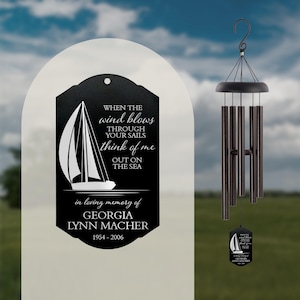 Nautical Memorial Wind Chime | Sailing Sympathy Wind Chime Gift | Boating Memorial Wind Chime | Sailor Memorial Gift | Beach Sailing Funeral