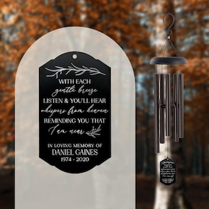 Personalized Whispers from Heaven Wind Chime | In Memory Of Wind Chime Gift | Memorial Wind Chime | Sympathy Gift | Passed Loved One Gift