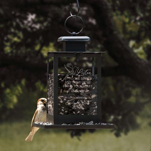 Listen to the Birds Memorial Bird Feeder | Sympathy Bird Feeder | Personalize Sympathy Garden Memorial | Bereavement Gift | Remembrance Gift
