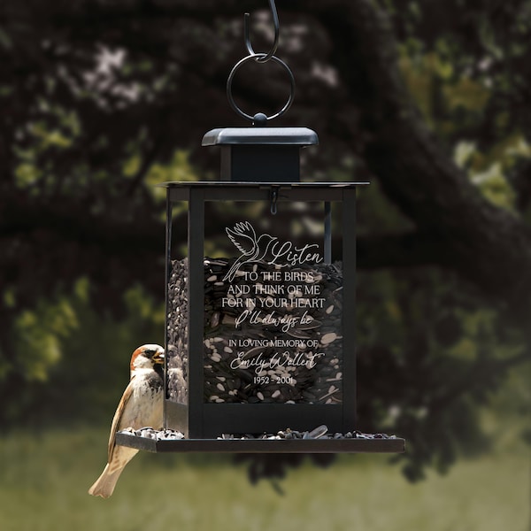 Listen to the Birds Memorial Bird Feeder | Sympathy Bird Feeder | Personalize Sympathy Garden Memorial | Bereavement Gift | Remembrance Gift