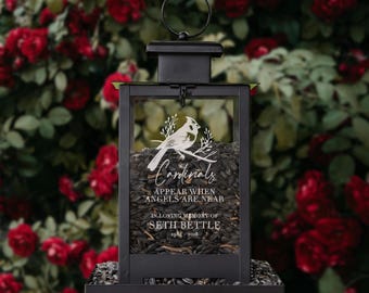 Cardinal Sympathy Bird Feeder | Cardinals Appear Memorial Gift | Angles Are Near Garden Memorial | Personalized Bird Remembrance Gift