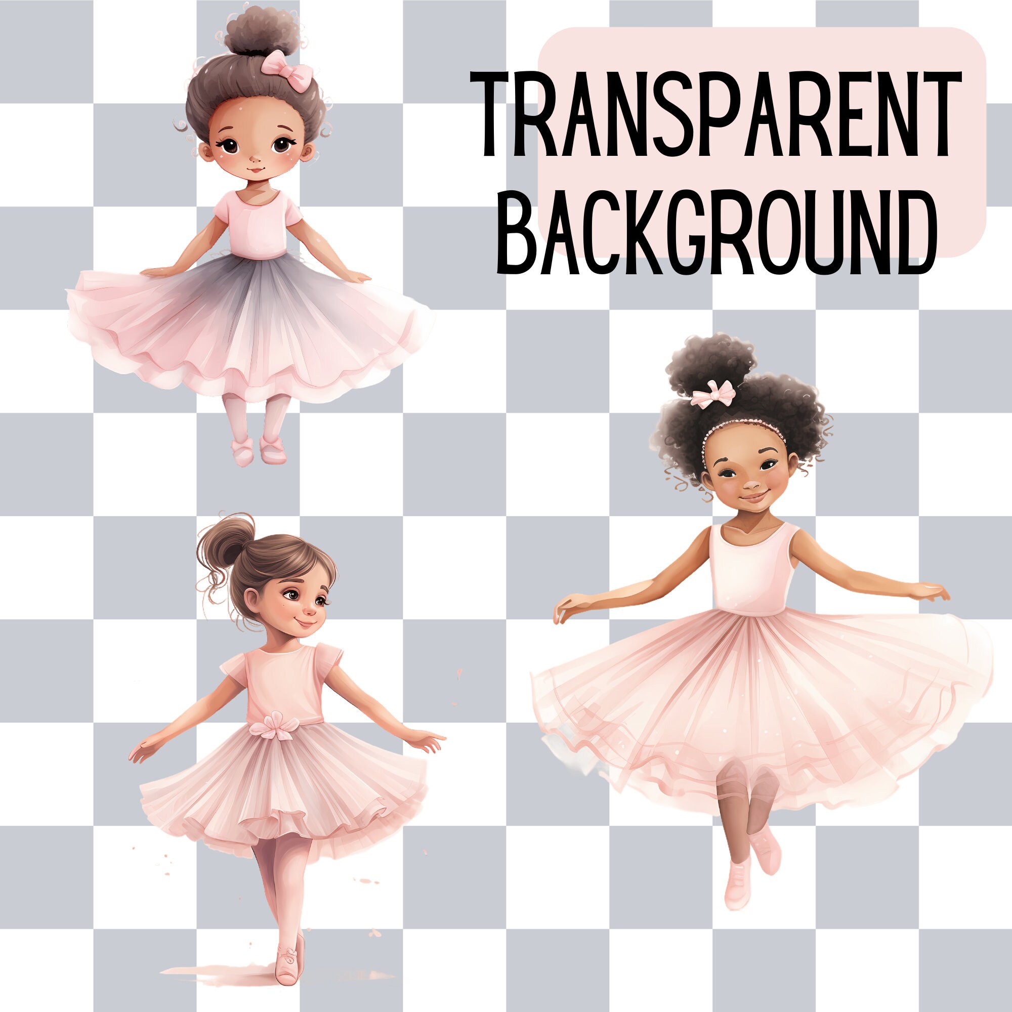 Watercolor Pink Ballerina Clipart Cute Ballet PNG Pink Nursery Clipart ...