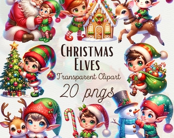 Akvarell jultomte Clipart PNG Jultomte Clipart PNG Vinter akvarell design Papperspyssel Kommersiell användning Digital nedladdning
