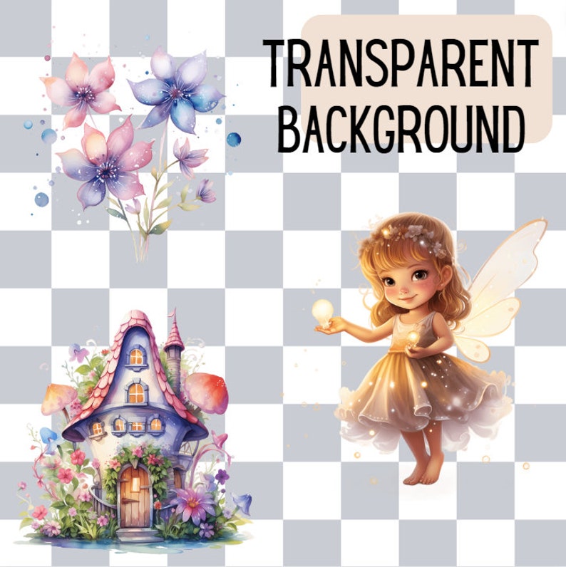 Watercolor Fairy Garden Clipart Fantasy Cute Fairies PNG Clipart ...