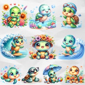 Create charming beach-themed designs with Baby Turtle Clipart, featuring cute watercolor turtle PNG graphics. Perfect for under the sea and summer projects, these sea turtle cliparts are great for commercial use.