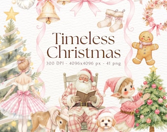 Zeitloses Weihnachtsclipart-Bundle - Elegante Weihnachtsgrafiken für DIY-Projekte