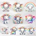 Cute Baby Elephant Clipart Floral Elephants PNG Baby Shower Rainbow ...