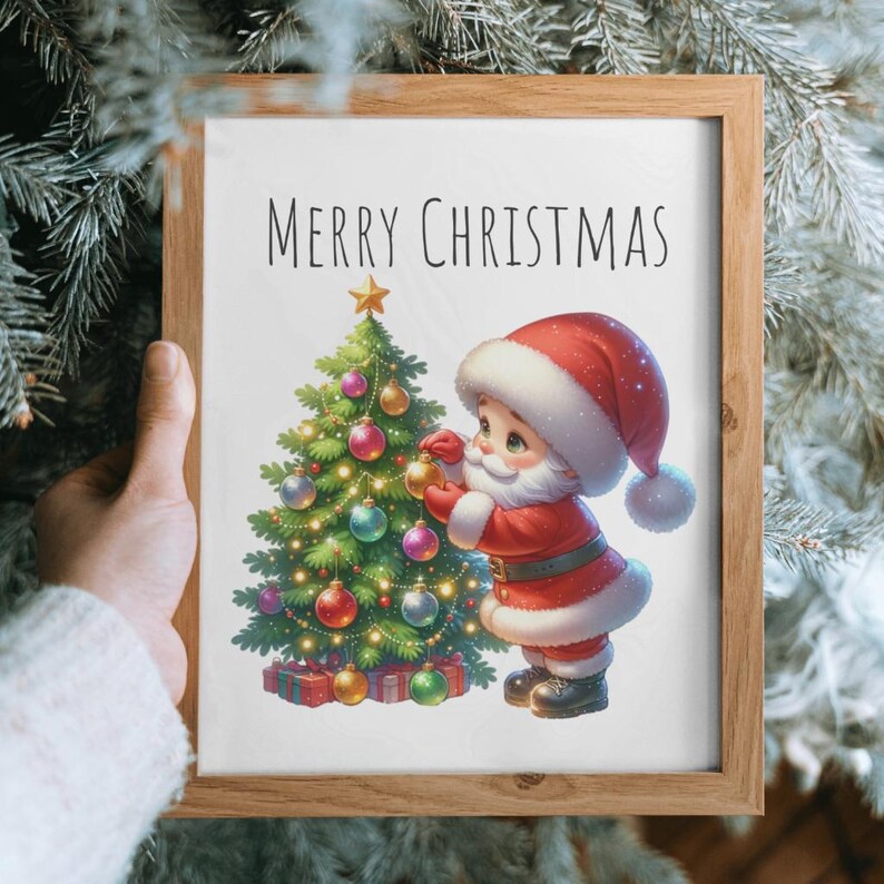 Watercolor Santa Claus clipart bundle with a flying reindeer and enchanting Christmas sleigh in PNG format. Ideal for creating holiday digital projects, festive decor, seasonal invitations, and commercial use.