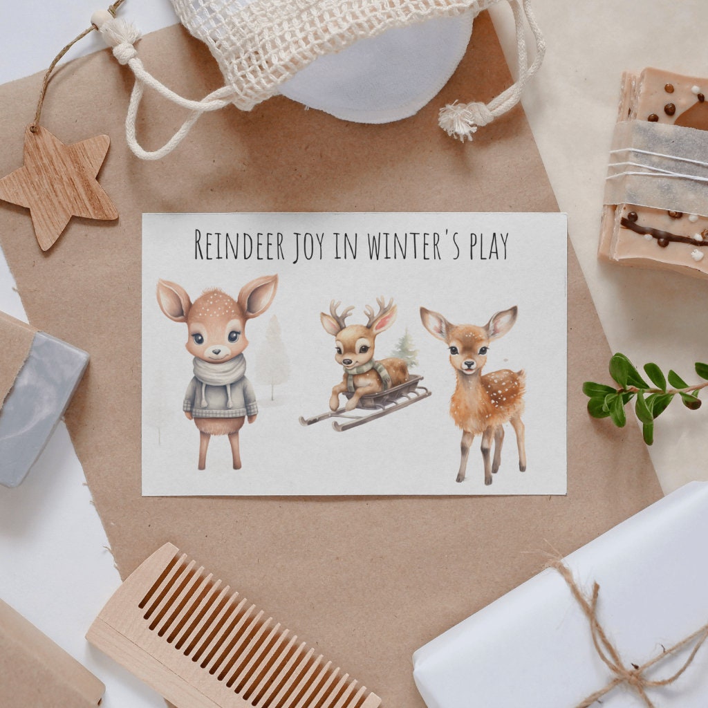 Cute Watercolor Reindeer PNG Winter Reindeer Clipart Holiday Reindeer ...