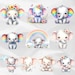 Cute Baby Elephant Clipart Floral Elephants PNG Baby Shower Rainbow ...