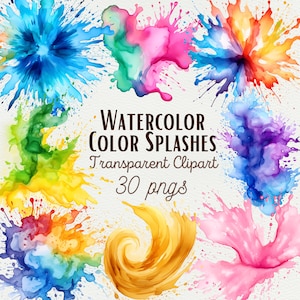 Aquarela Color Splash Clipart PNG Paint Splatter Clipart Color splash PNG Álcool Ink Clipart Abstrato Color Splash Clipart Uso comercial