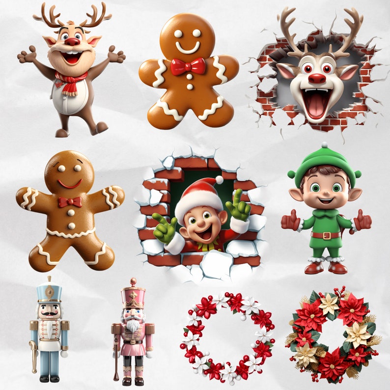 3D Christmas Clipart Detailed Art Designs Christmas Cute Animated