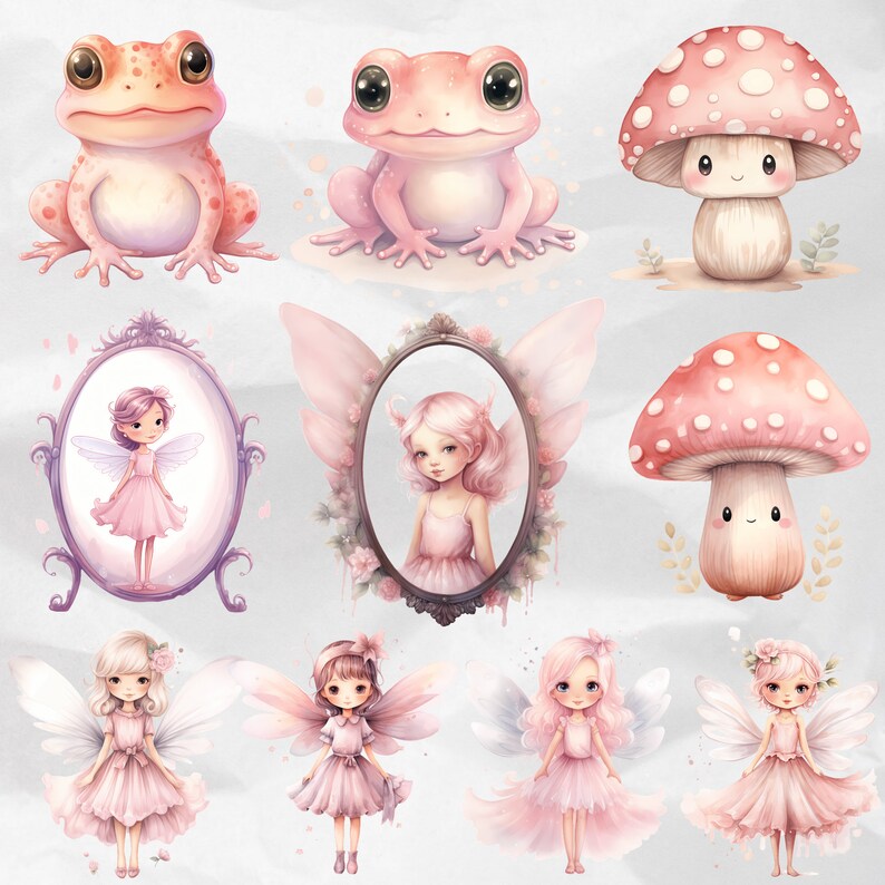 Pink Fairy Garden Clipart Pink Fairytale Butterfly PNG Magical Fairy ...