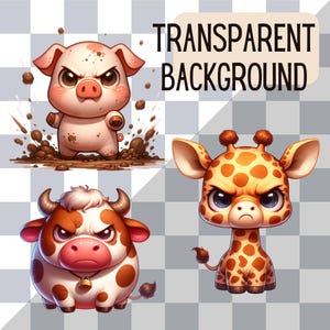 Grumpy Animals Clipart Cute Funny Animals Clipart Bundle Printable ...