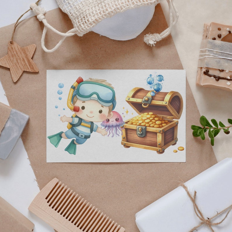 Embark on an undersea journey with Watercolor Undersea Clipart, showcasing charming PNG illustrations of adorable ocean baby animals. Ideal for sea-themed designs and commercial projects, these aquatic artworks breathe life into your creations.
