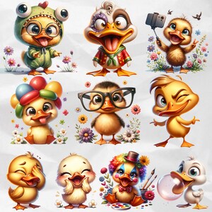 The 40 Cute Funny Duck Clipart Bundle offers a variety of humorous and adorable bird PNGs. Ideal for sublimation, crafts, and commercial use, this set features watercolor funny birds clipart that will bring joy to any project.