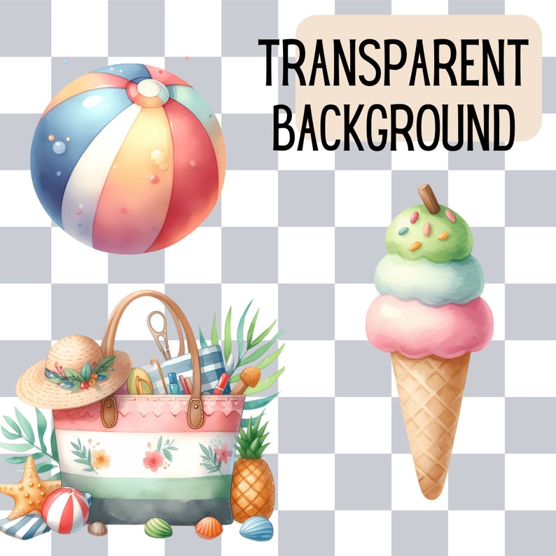 Enhance your projects with the Watercolor Summer Vibes Collection Clipart. This summer PNG clipart set includes pool party, vacation, and beach-themed illustrations, ideal for commercial use.