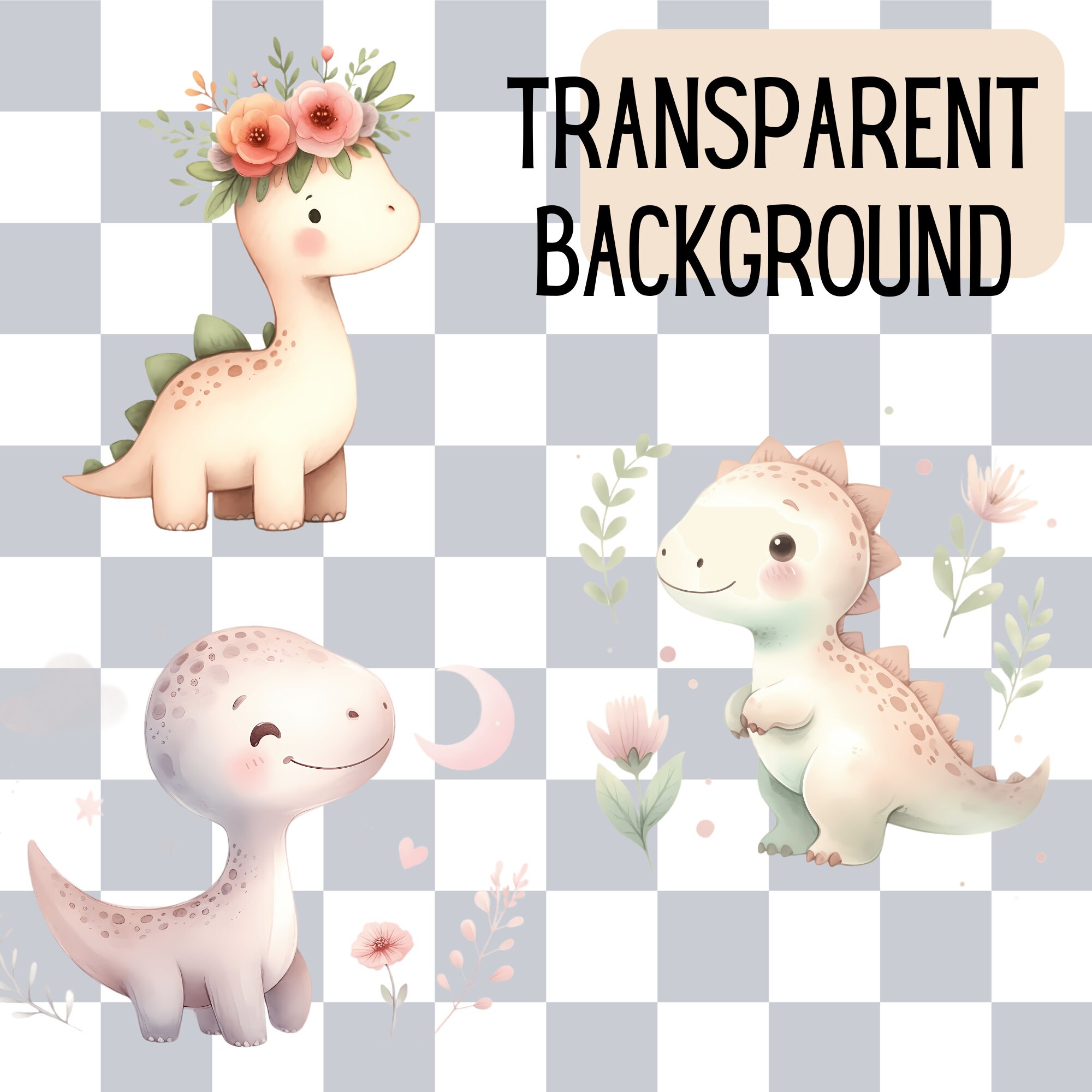 Watercolor Dinosaur Clipart Baby Dinosaur PNG Birthday Party Decor Baby ...