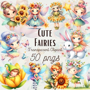 Aquarell Frühling Fee Clipart Fantasie niedliche Fee Clipart Kinderzimmer Fee PNG Feengarten PNG Magische Fee Designs Clipart Kommerzielle Nutzung