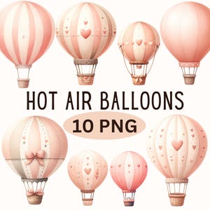 Aquarel luchtballon clipart roze ballon clipart roze baby shower clipart kwekerij ontwerpen PNG digitale download voor commercieel gebruik