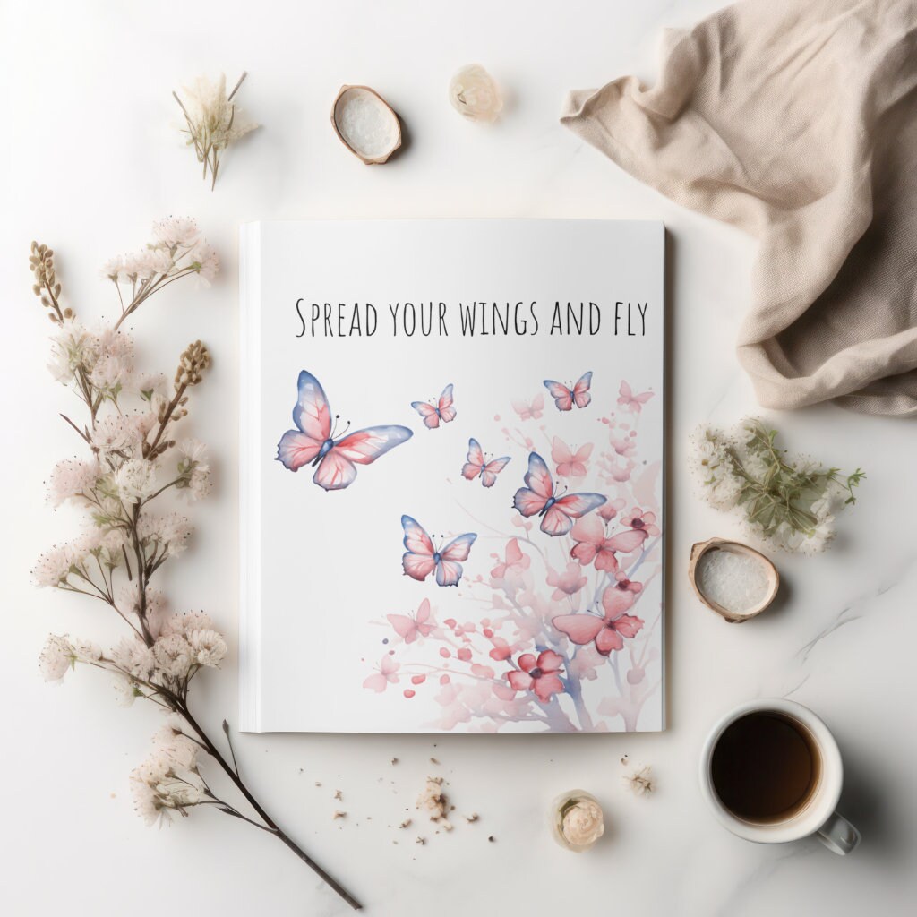 Watercolor Pink Butterflies Clipart Watercolor Spring Flowers Clipart