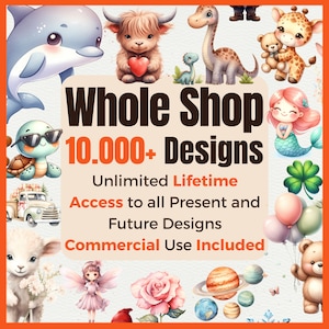 Paquete completo de la tienda Acceso ilimitado de por vida Imágenes prediseñadas del pasado y del futuro Paquete de imágenes prediseñadas PNG grandes Descarga digital instantánea Uso comercial
