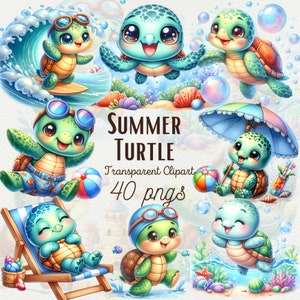 Baby Schildkröte Clipart Aquarell Schildkröte PNG Niedliche Meeresschildkröte Clipart Strand Schildkröte Unter dem Meer Tier Clipart Sommer Clipart Kommerzielle Nutzung